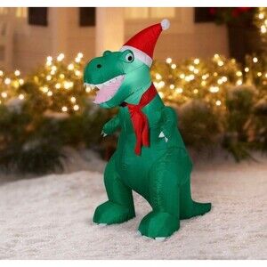 3.5ft T-Rex Christmas Airblown Inflatable